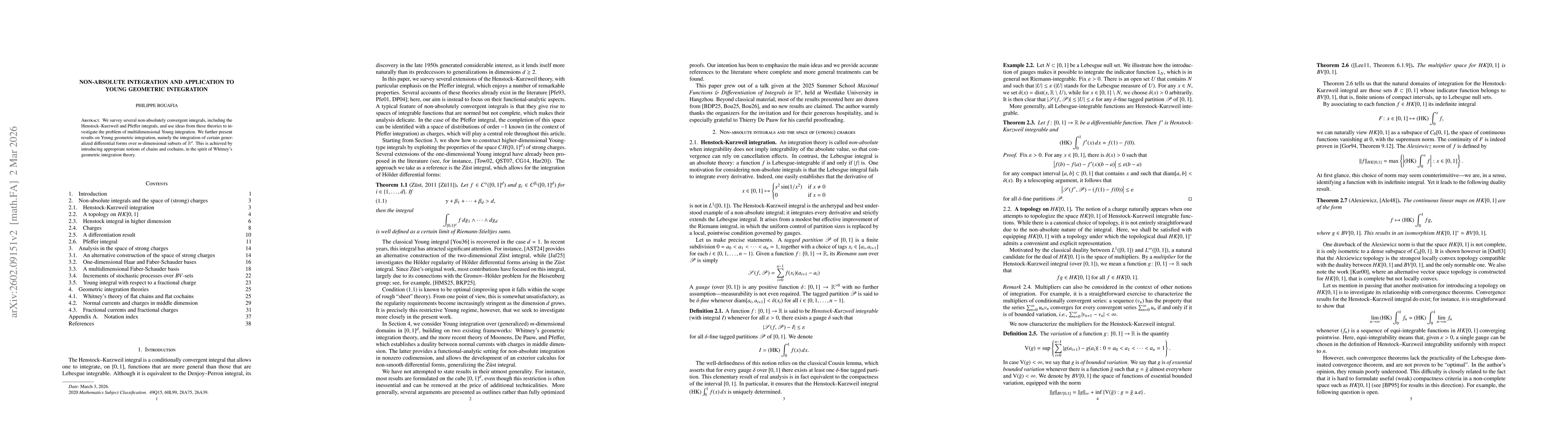 Thumbnail for Non-absolute integration and application to Young geometric integration