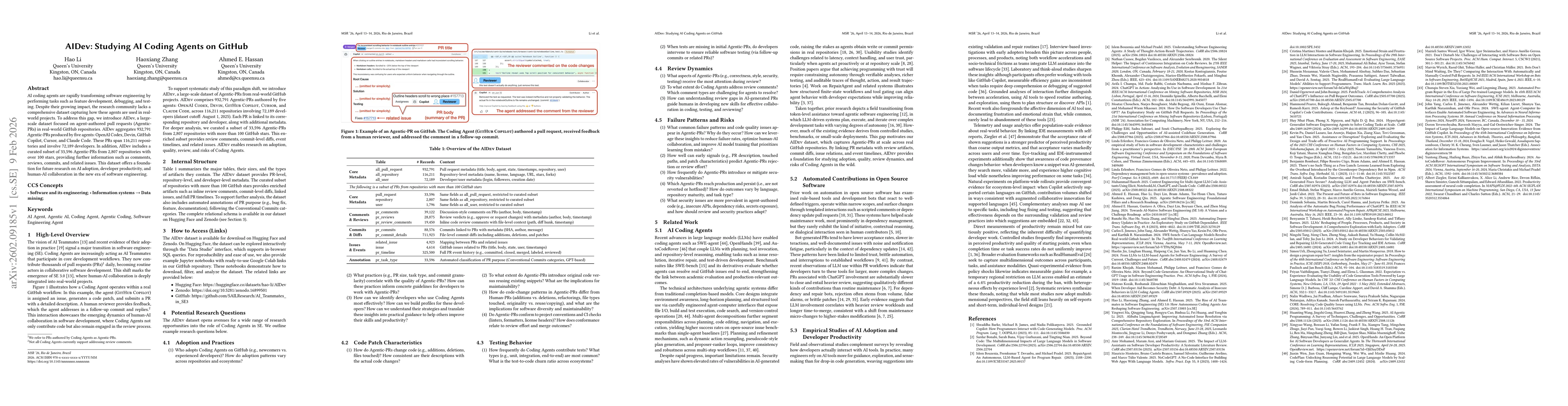Thumbnail for AIDev: Studying AI Coding Agents on GitHub