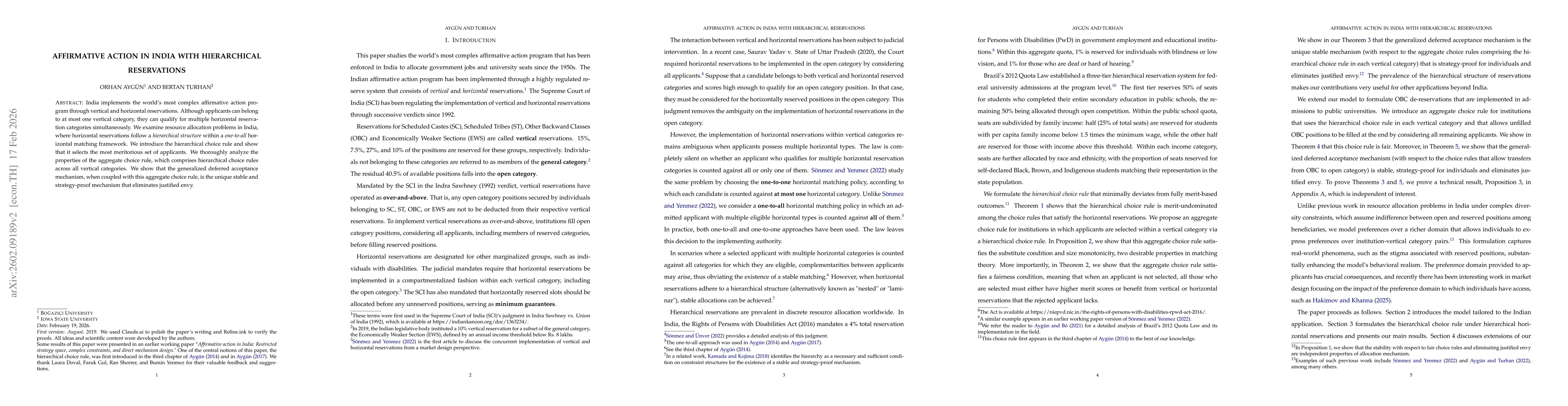 Thumbnail for Affirmative Action in India with Horizontal Reservations