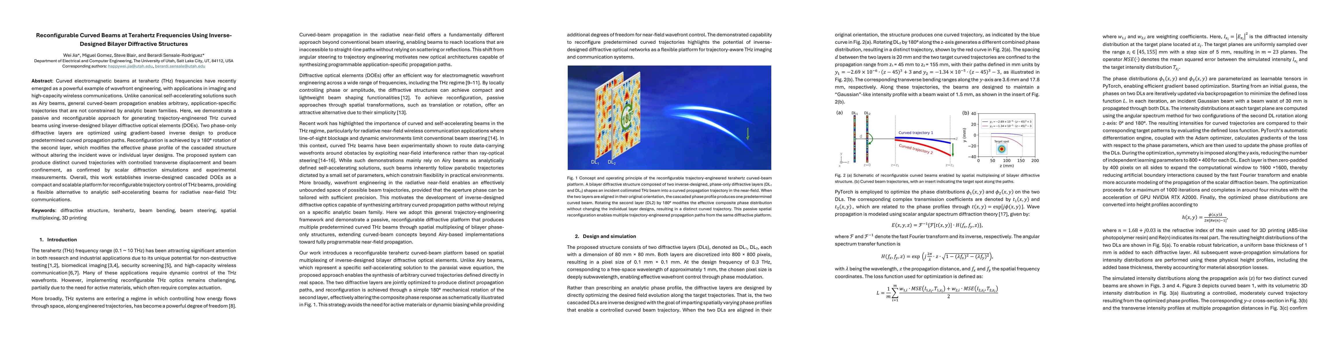 Thumbnail for Reconfigurable Curved Beams at Terahertz Frequencies Using Inverse-Designed Bilayer Diffractive Structures