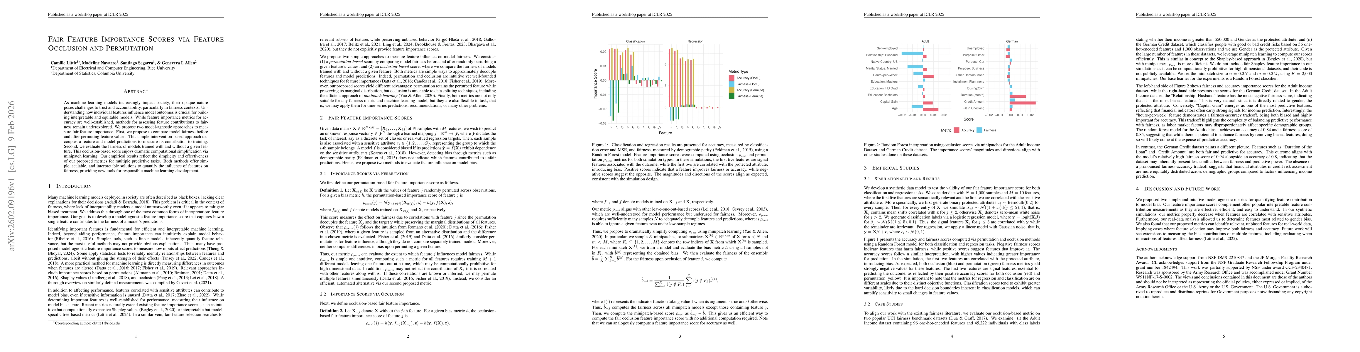 Thumbnail for Fair Feature Importance Scores via Feature Occlusion and Permutation