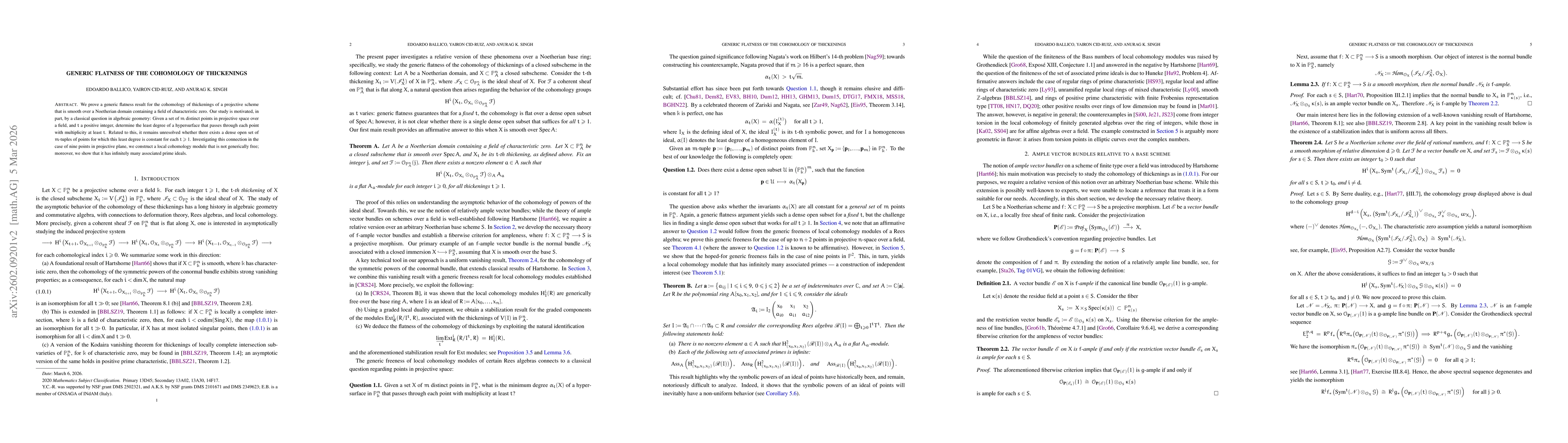 Thumbnail for Generic flatness of the cohomology of thickenings