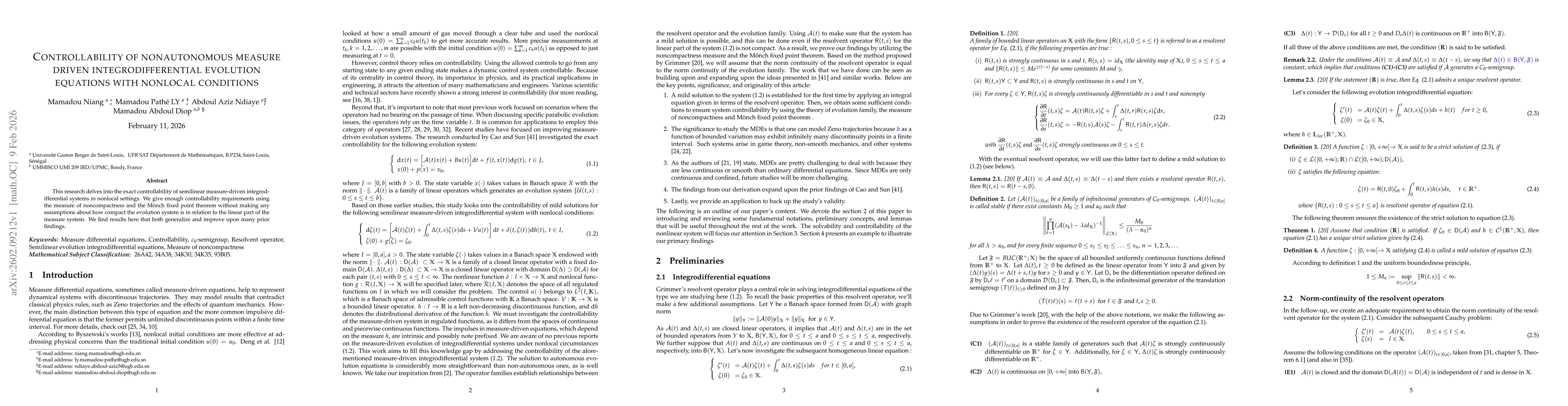Thumbnail for Controllability of nonautonomous measure driven integrodifferential evolution equations with nonlocal conditions