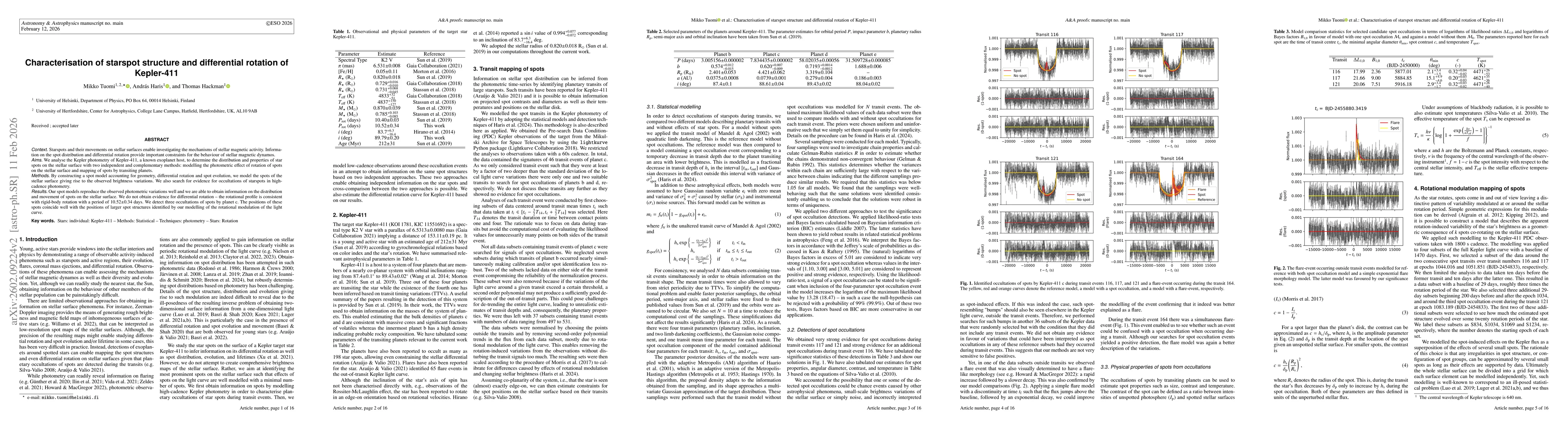 Thumbnail for Characterisation of starspot structure and differential rotation of Kepler-411
