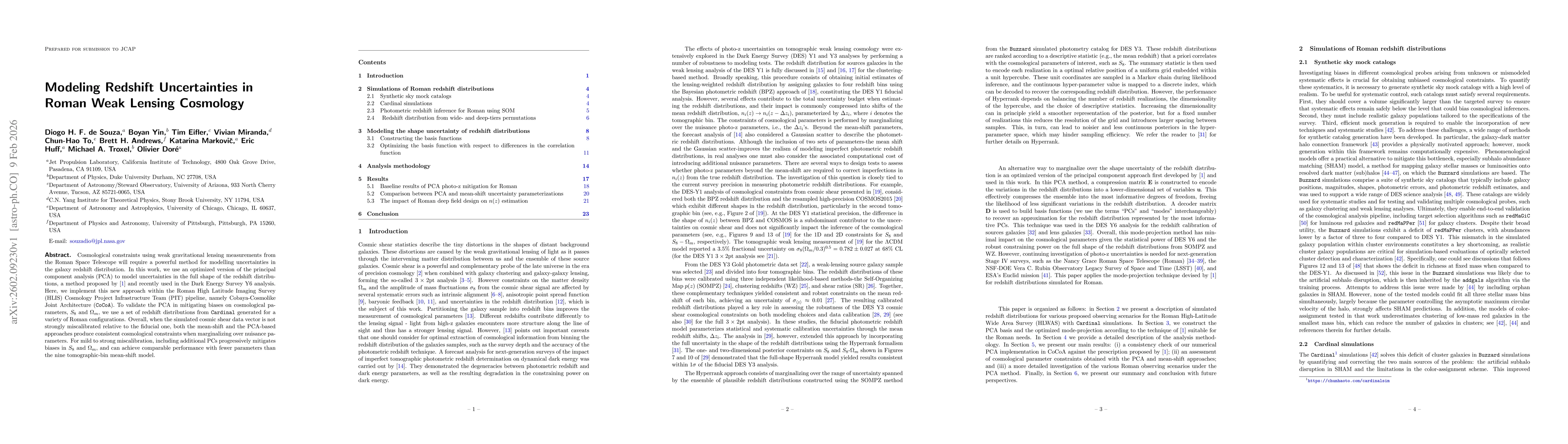 Thumbnail for Modeling Redshift Uncertainties in Roman Weak Lensing Cosmology