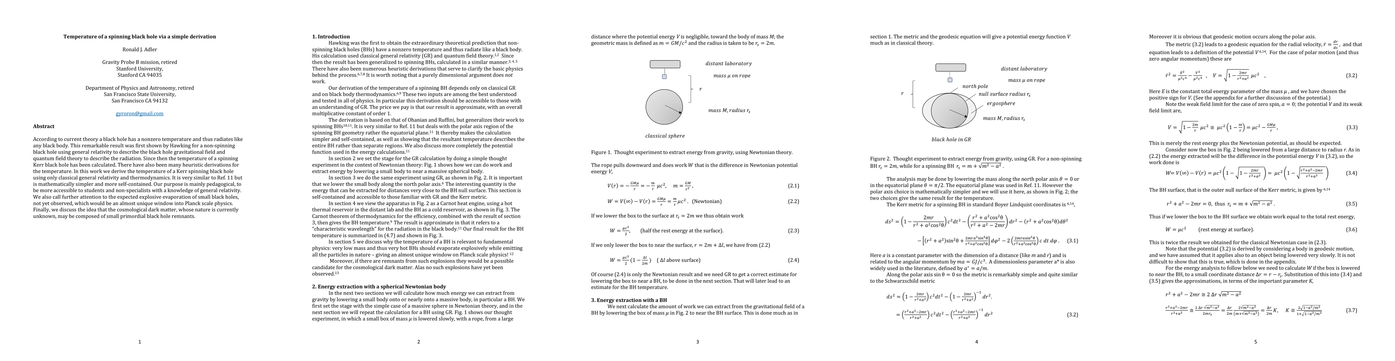 Thumbnail for Temperature of a spinning black hole via a simple derivation