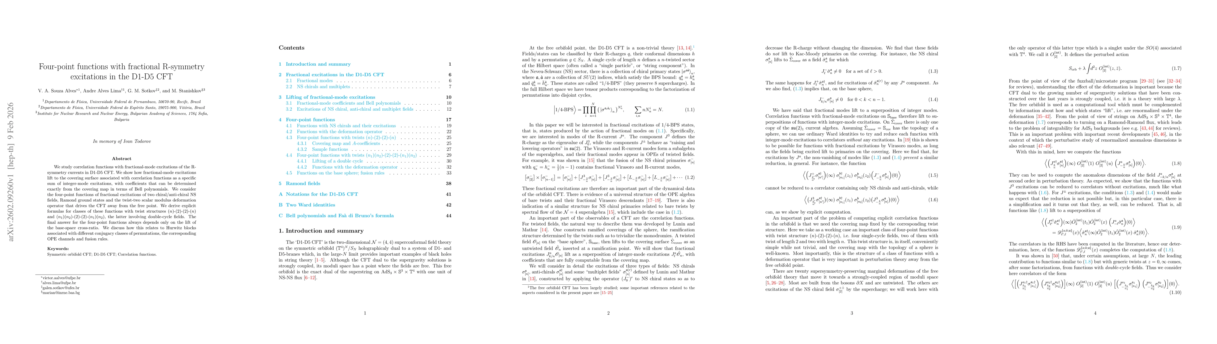 Thumbnail for Four-point functions with fractional R-symmetry excitations in the D1-D5 CFT