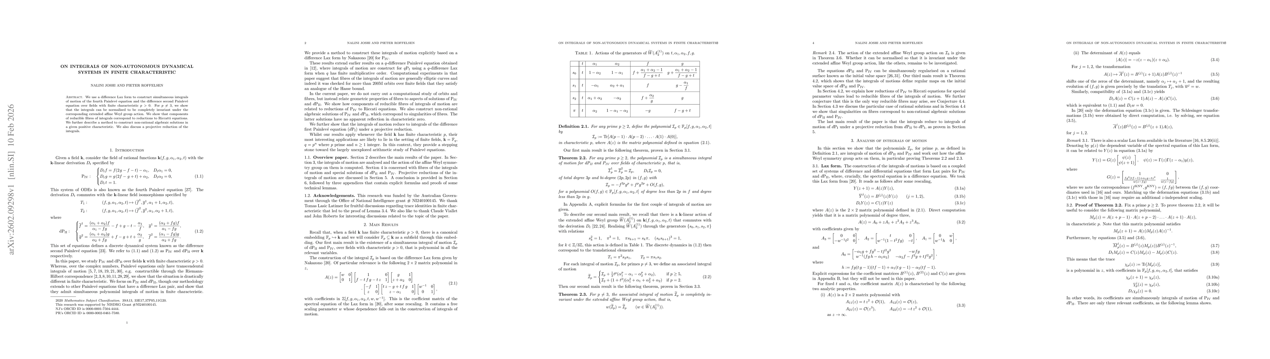Thumbnail for On integrals of non-autonomous dynamical systems in finite characteristic