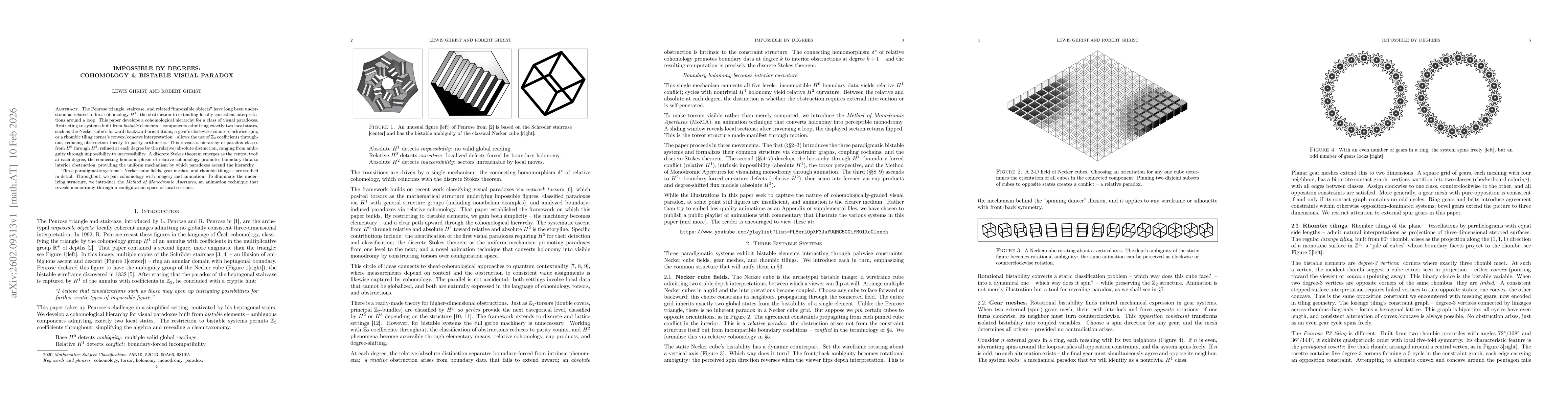 Thumbnail for Impossible by Degrees: Cohomology & Bistable Visual Paradox