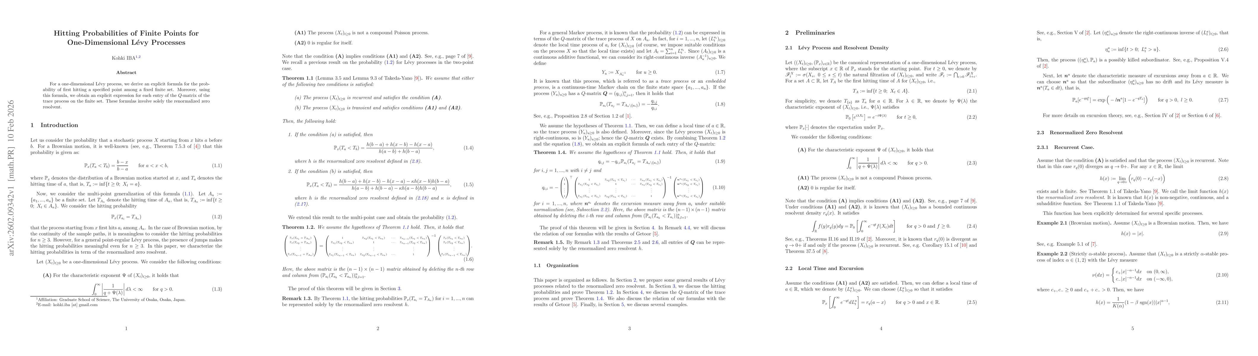 Thumbnail for Hitting Probabilities of Finite Points for One-Dimensional Lévy Processes