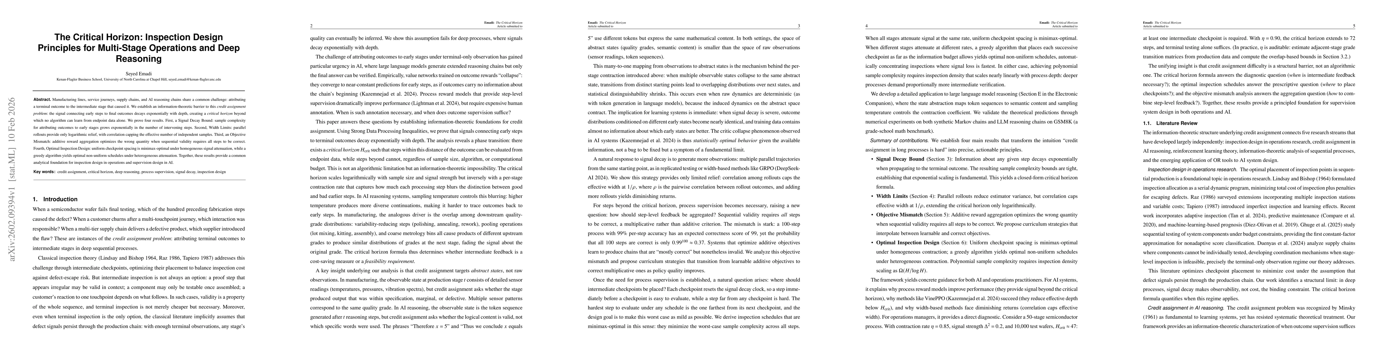 Thumbnail for The Critical Horizon: Inspection Design Principles for Multi-Stage Operations and Deep Reasoning
