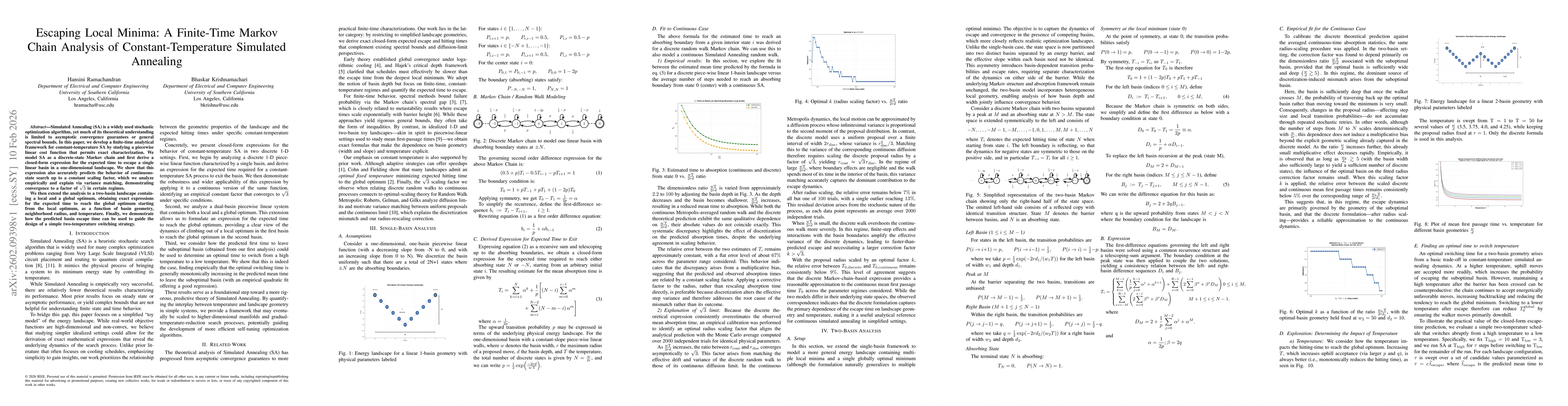 Thumbnail for Escaping Local Minima: A Finite-Time Markov Chain Analysis of Constant-Temperature Simulated Annealing