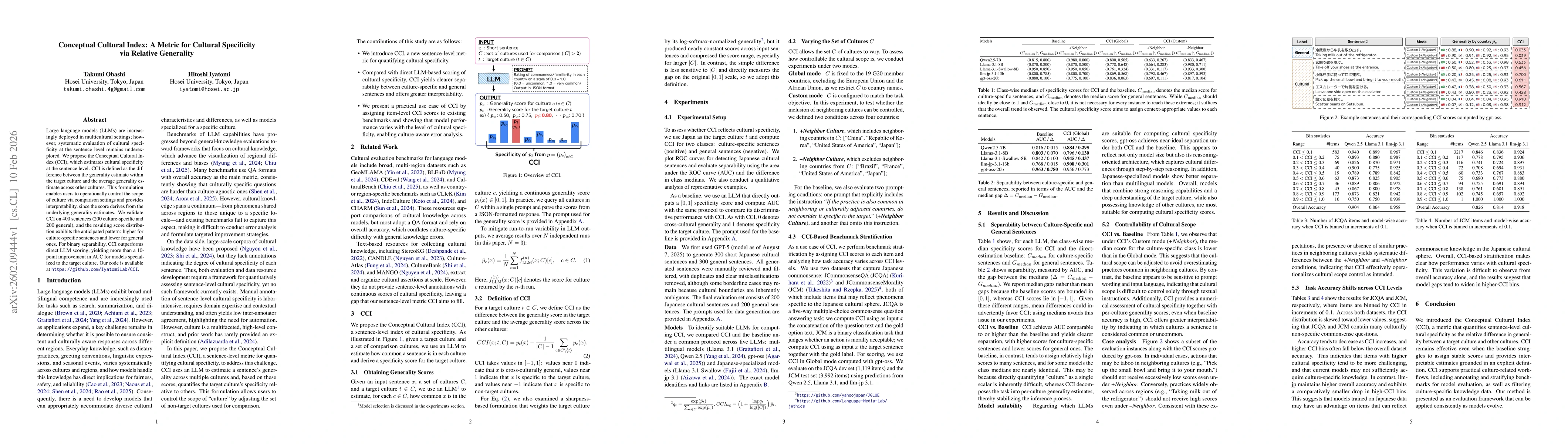 Thumbnail for Conceptual Cultural Index: A Metric for Cultural Specificity via Relative Generality