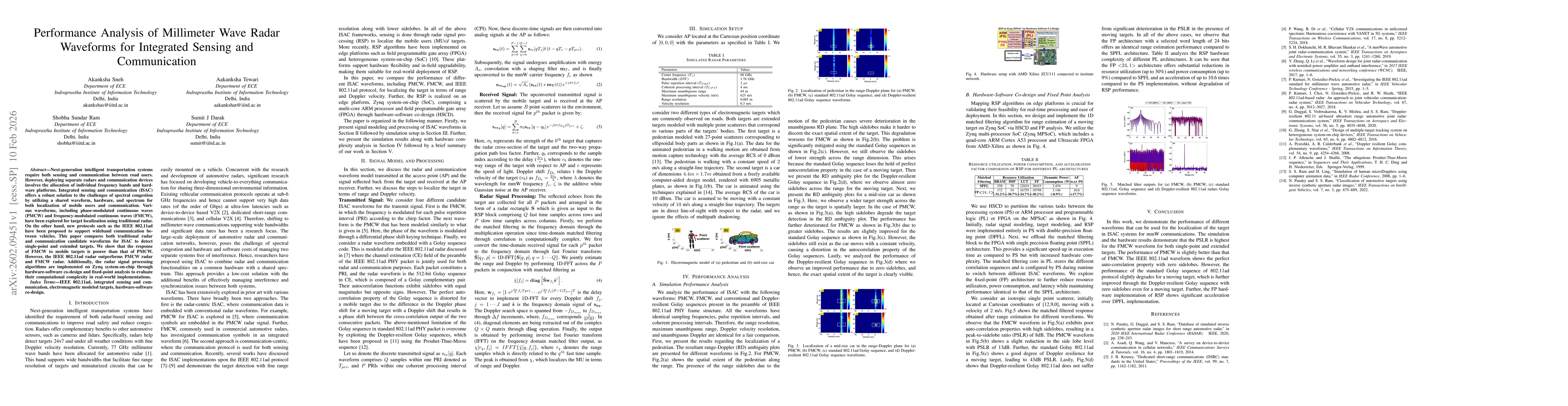 Thumbnail for Performance Analysis of Millimeter Wave Radar Waveforms for Integrated Sensing and Communication