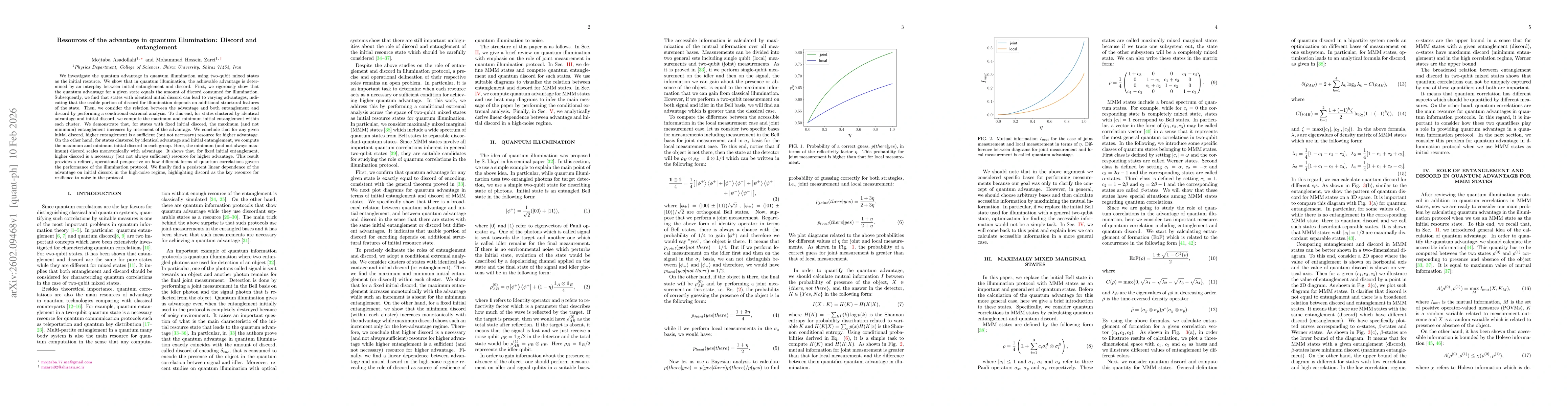 Thumbnail for Resources of the advantage in quantum Illumination: Discord and entanglement