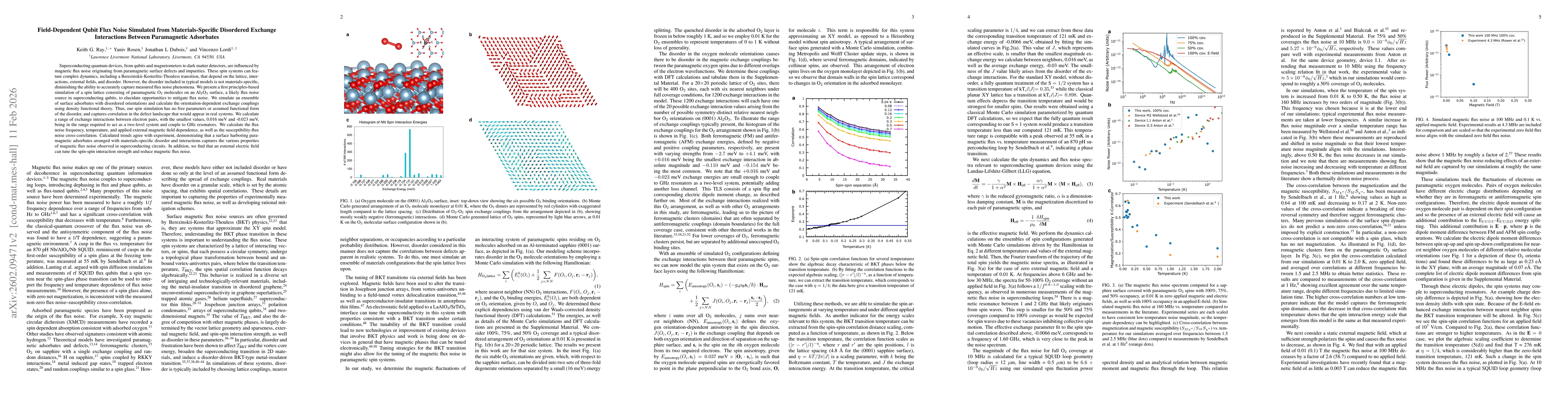 Thumbnail for Field-Dependent Qubit Flux Noise Simulated from Materials-Specific Disordered Exchange Interactions Between Paramagnetic Adsorbates