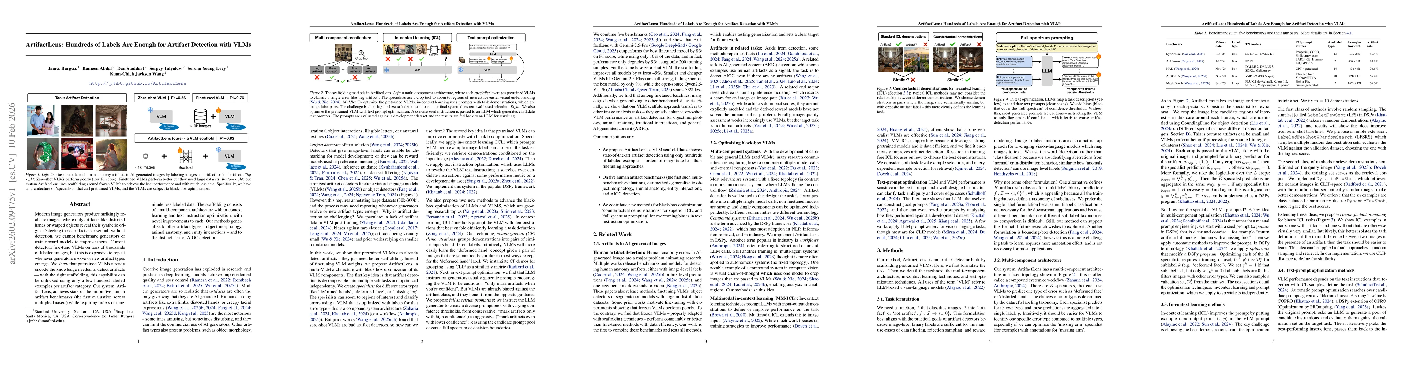 Thumbnail for ArtifactLens: Hundreds of Labels Are Enough for Artifact Detection with VLMs