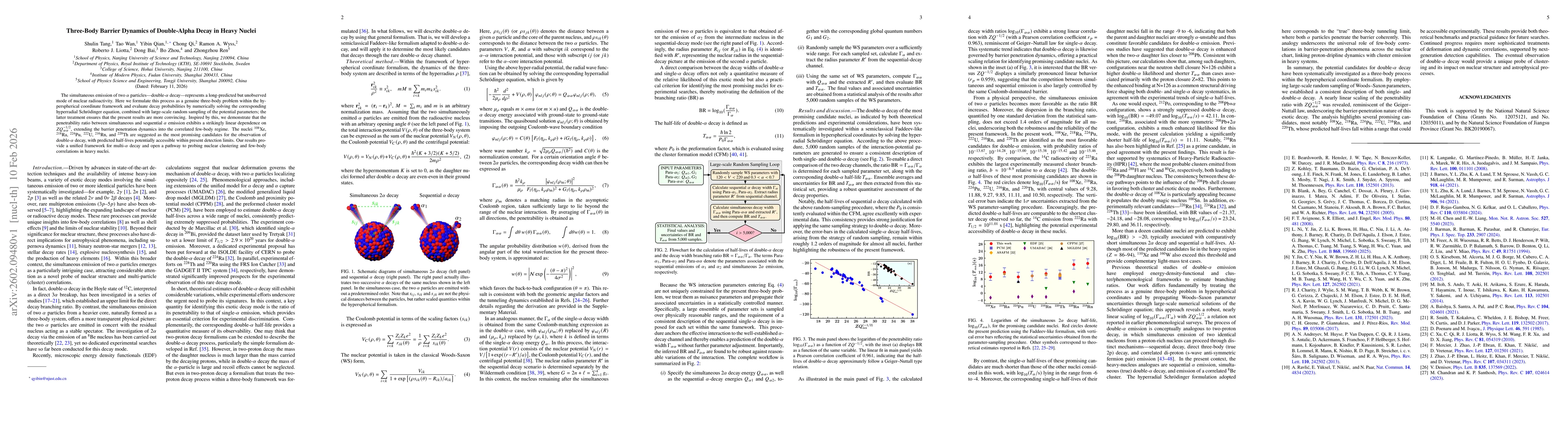 Thumbnail for Three-Body Barrier Dynamics of Double-Alpha Decay in Heavy Nuclei