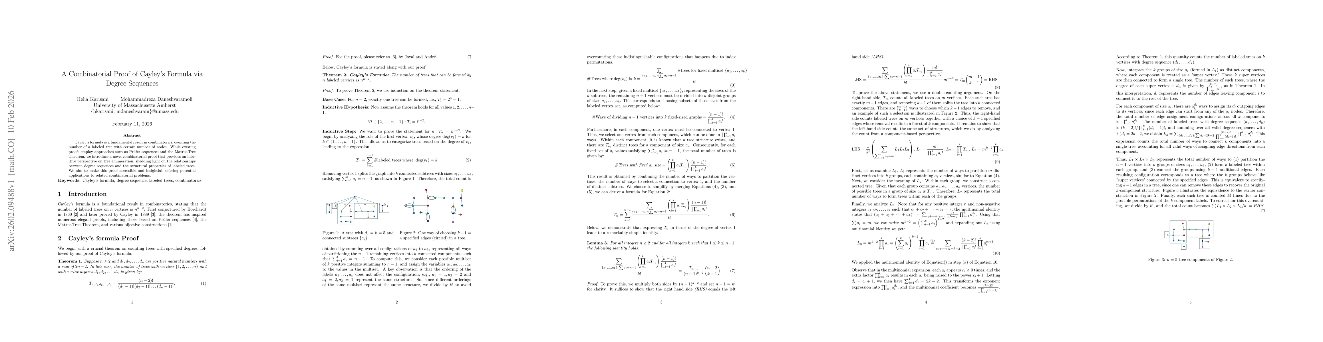Thumbnail for A Combinatorial Proof of Cayley's Formula via Degree Sequences