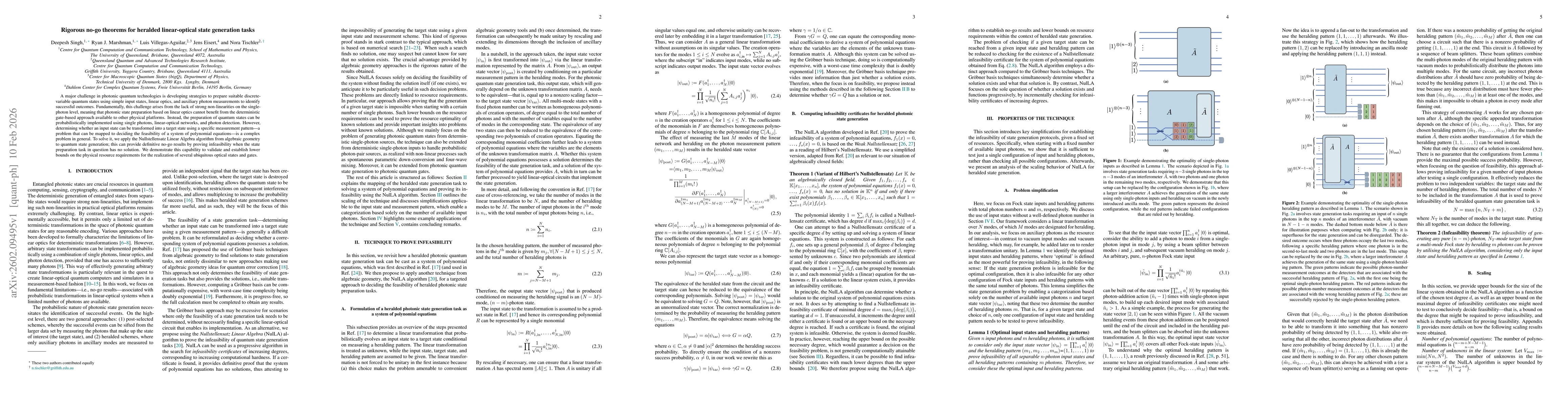 Thumbnail for Rigorous no-go theorems for heralded linear-optical state generation tasks