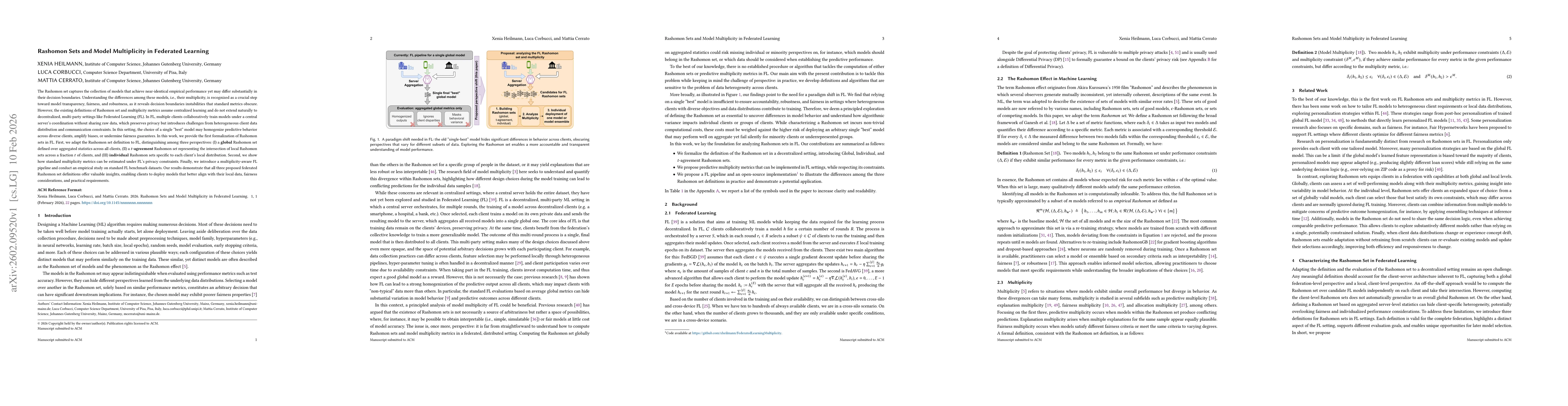 Thumbnail for Rashomon Sets and Model Multiplicity in Federated Learning