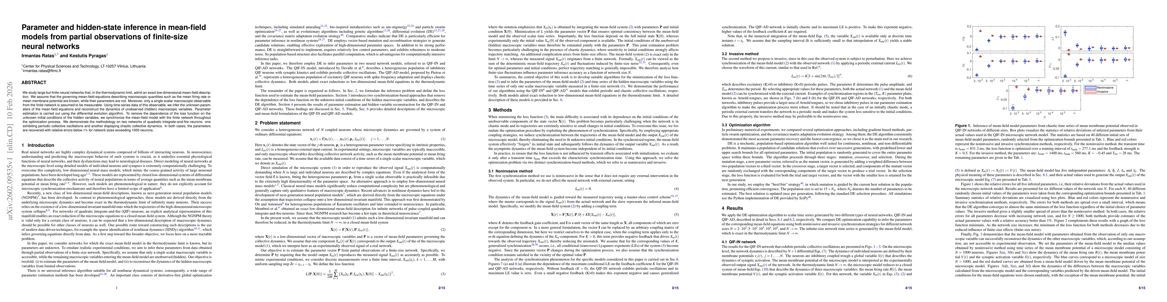 Thumbnail for Parameter and hidden-state inference in mean-field models from partial observations of finite-size neural networks