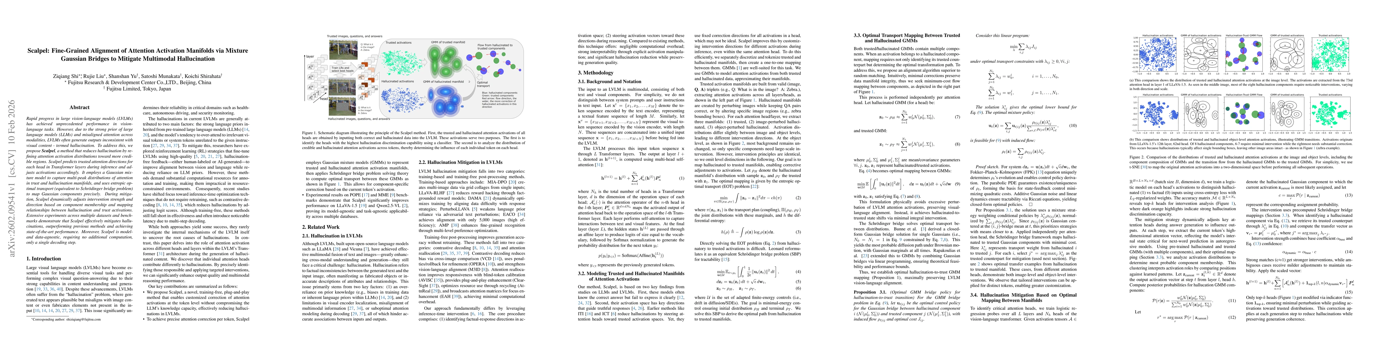 Thumbnail for Scalpel: Fine-Grained Alignment of Attention Activation Manifolds via Mixture Gaussian Bridges to Mitigate Multimodal Hallucination