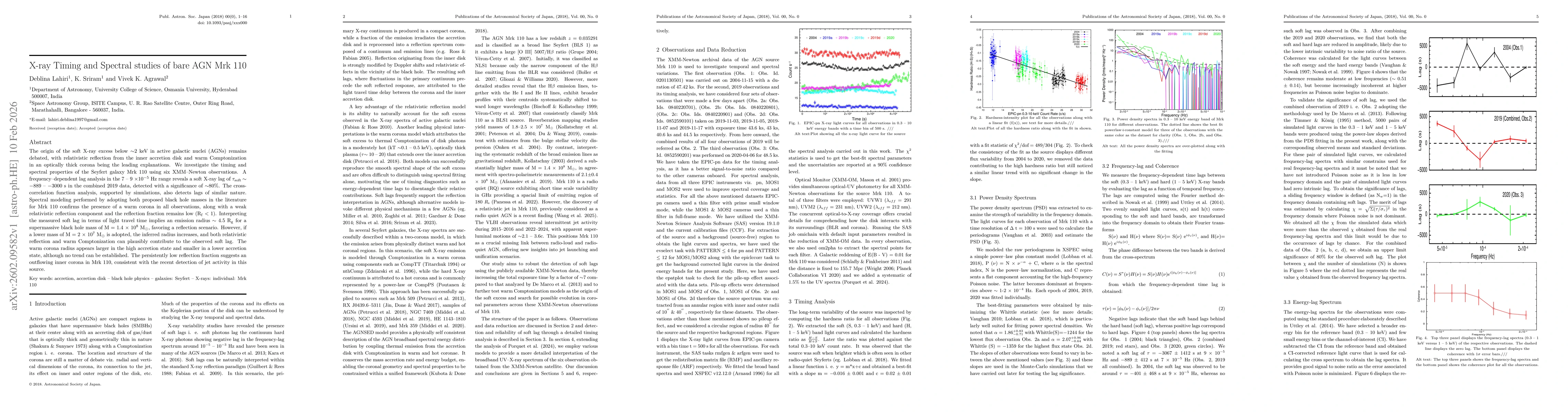 Thumbnail for X-ray Timing and Spectral studies of bare AGN Mrk 110