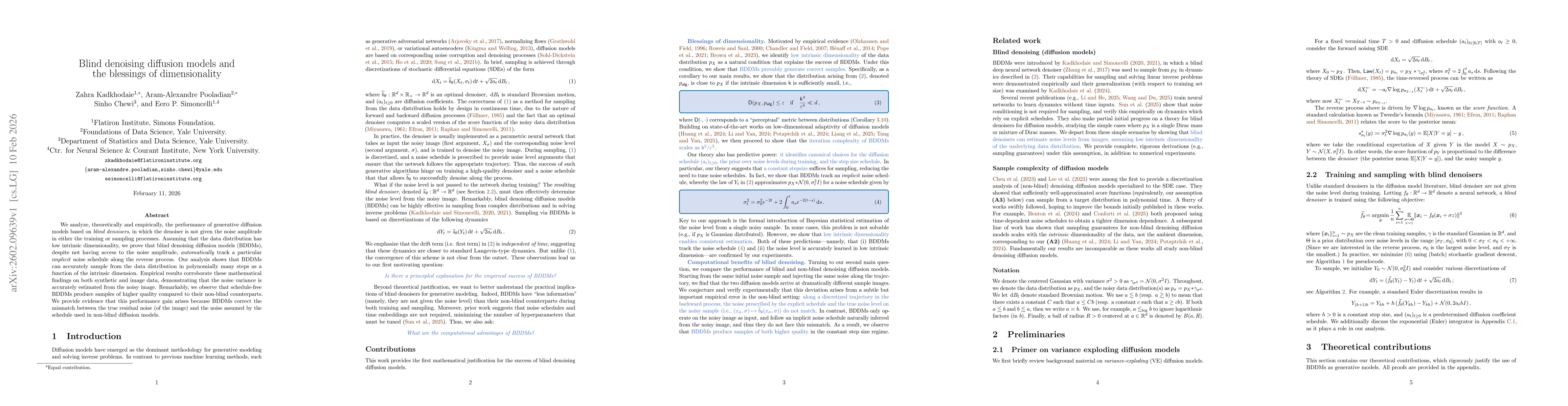 Thumbnail for Blind denoising diffusion models and the blessings of dimensionality