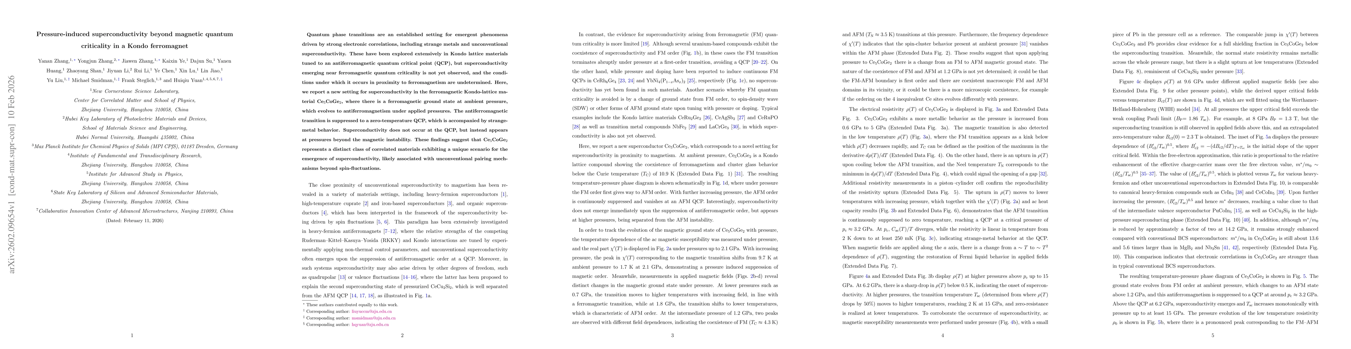 Thumbnail for Pressure-induced superconductivity beyond magnetic quantum criticality in a Kondo ferromagnet