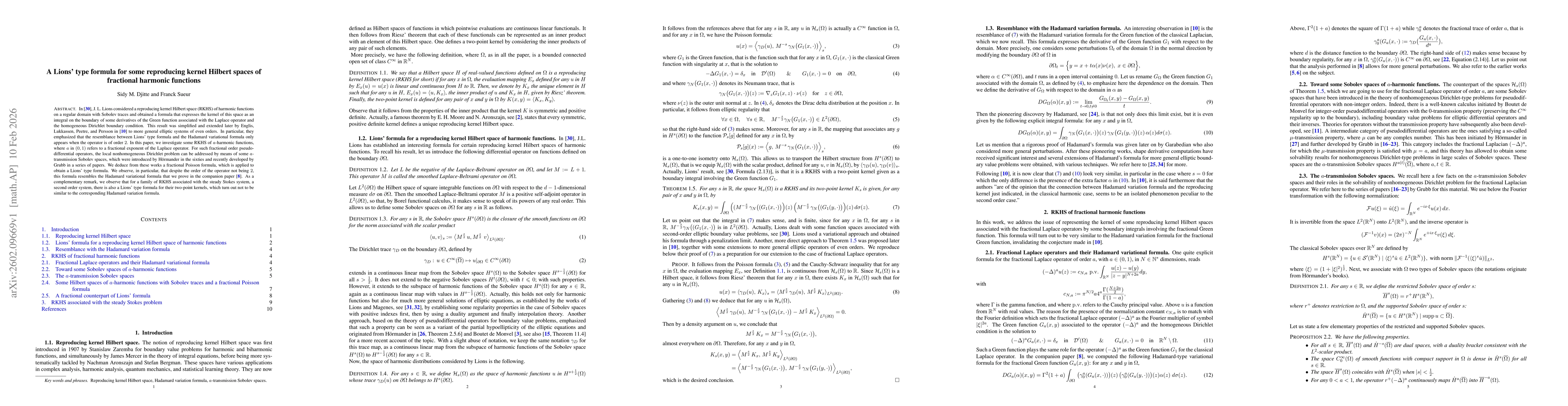 Thumbnail for A Lions' type formula for some reproducing kernel Hilbert spaces of fractional harmonic functions