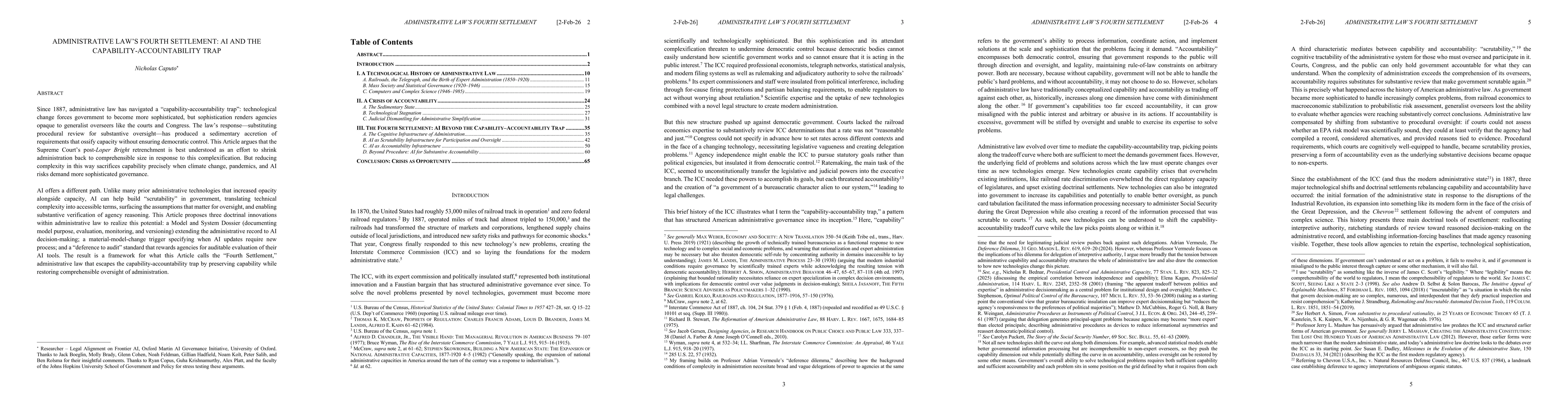 Thumbnail for Administrative Law's Fourth Settlement: AI and the Capability-Accountability Trap