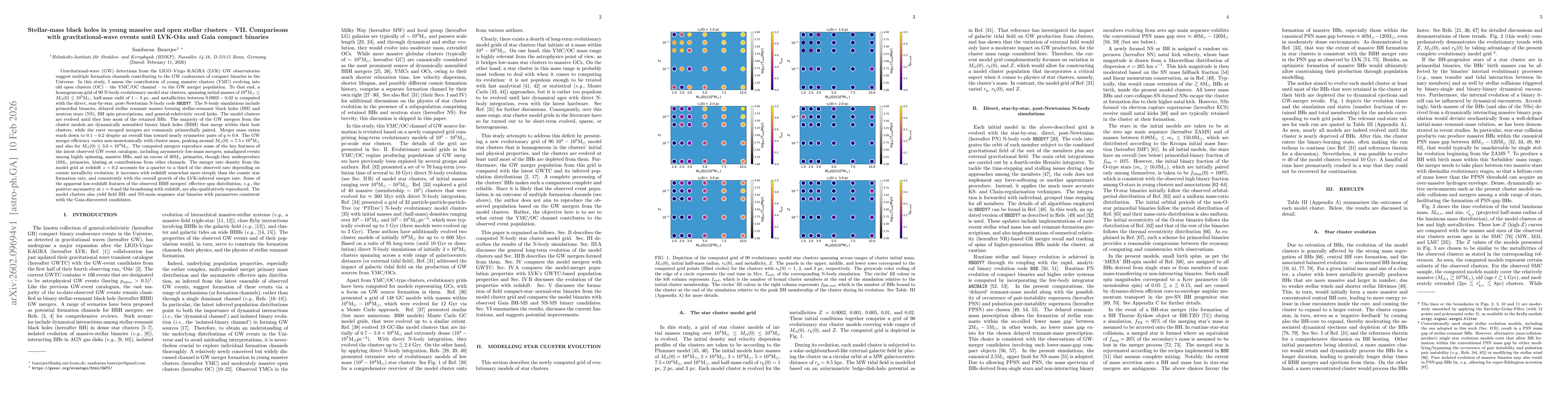 Thumbnail for Stellar-mass black holes in young massive and open stellar clusters -- VII. Comparisons with gravitational-wave events until LVK-O4a and Gaia compact binaries