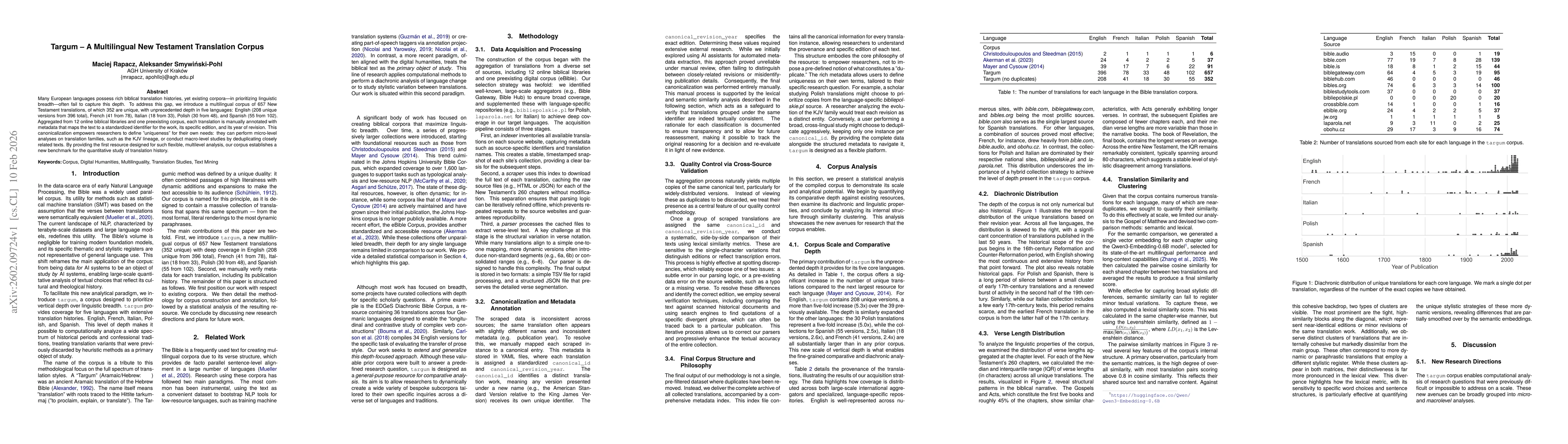 Thumbnail for Targum -- A Multilingual New Testament Translation Corpus