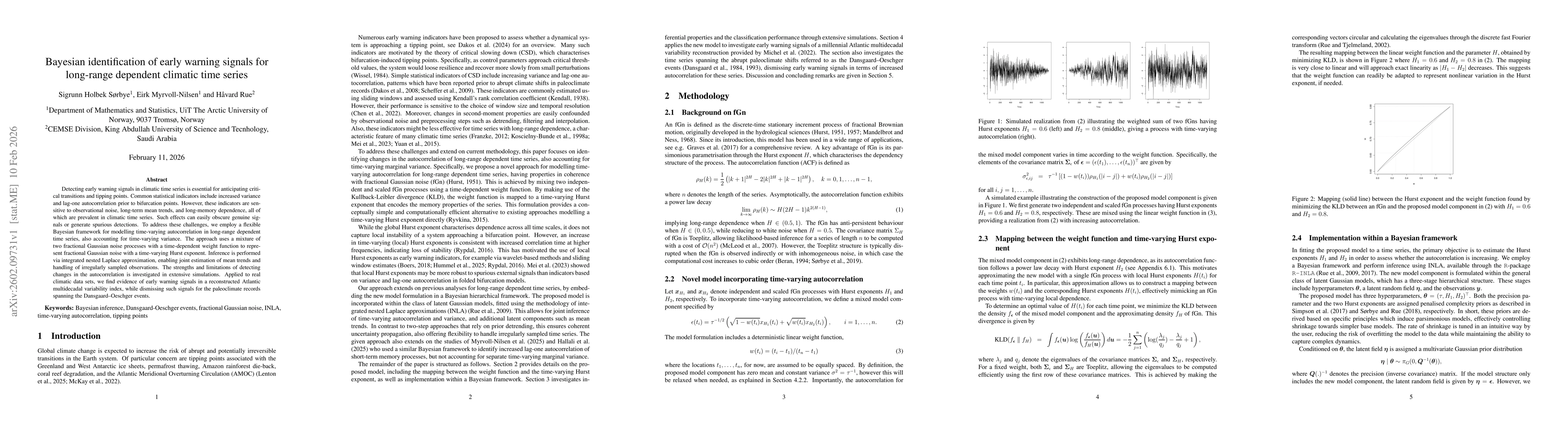Thumbnail for Bayesian identification of early warning signals for long-range dependent climatic time series