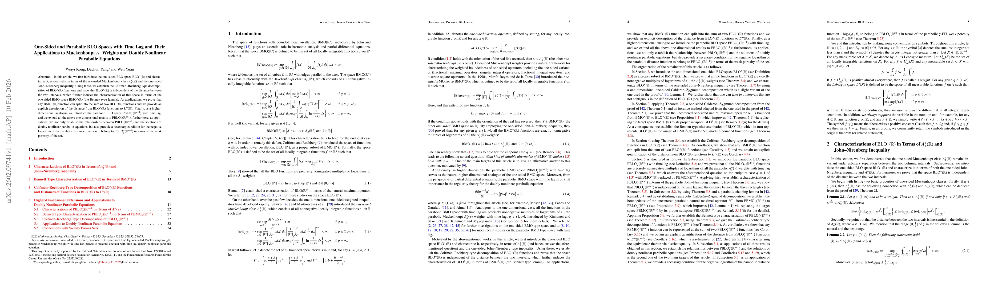 Thumbnail for One-Sided and Parabolic BLO Spaces with Time Lag and Their Applications to Muckenhoupt $A_1$ Weights and Doubly Nonlinear Parabolic Equations
