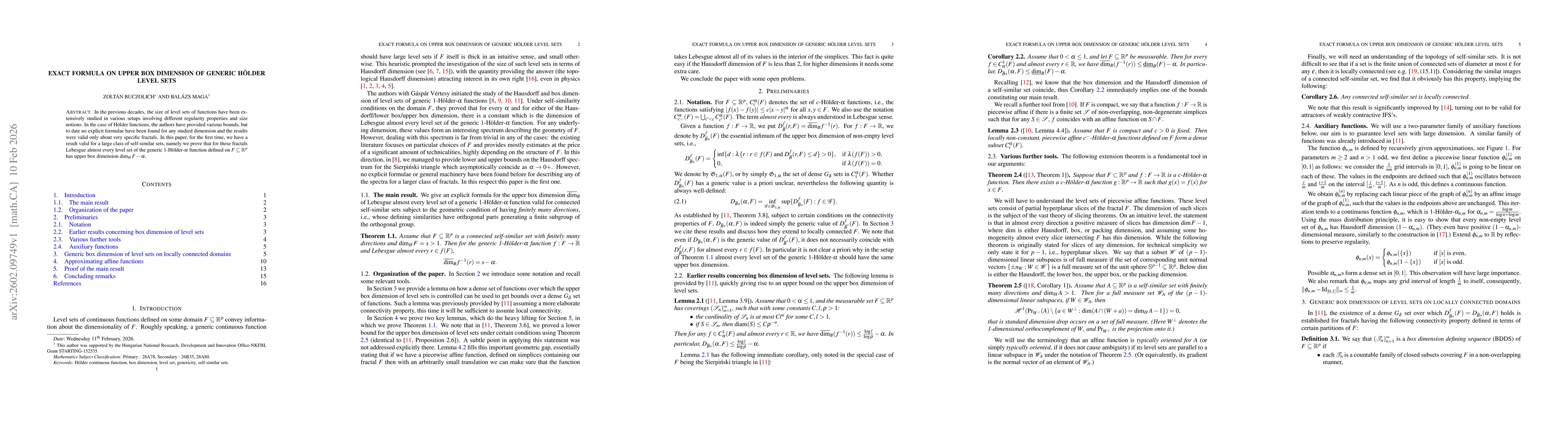 Thumbnail for Exact formula on upper box dimension of generic Hölder level sets