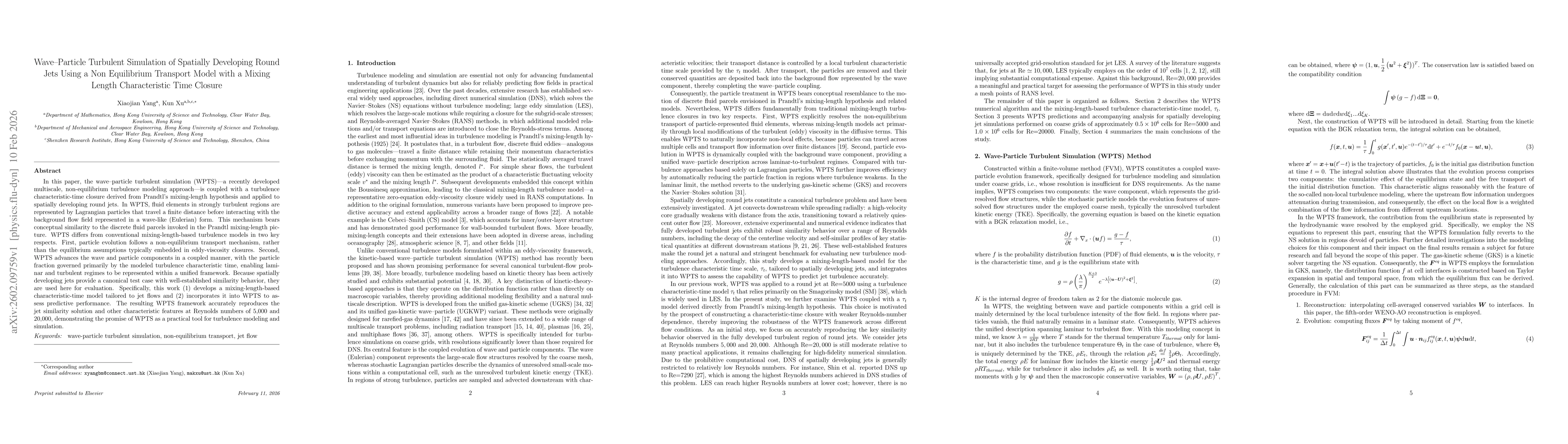 Thumbnail for Wave Particle Turbulent Simulation of Spatially Developing Round Jets Using a Non Equilibrium Transport Model with a Mixing Length Characteristic Time Closure