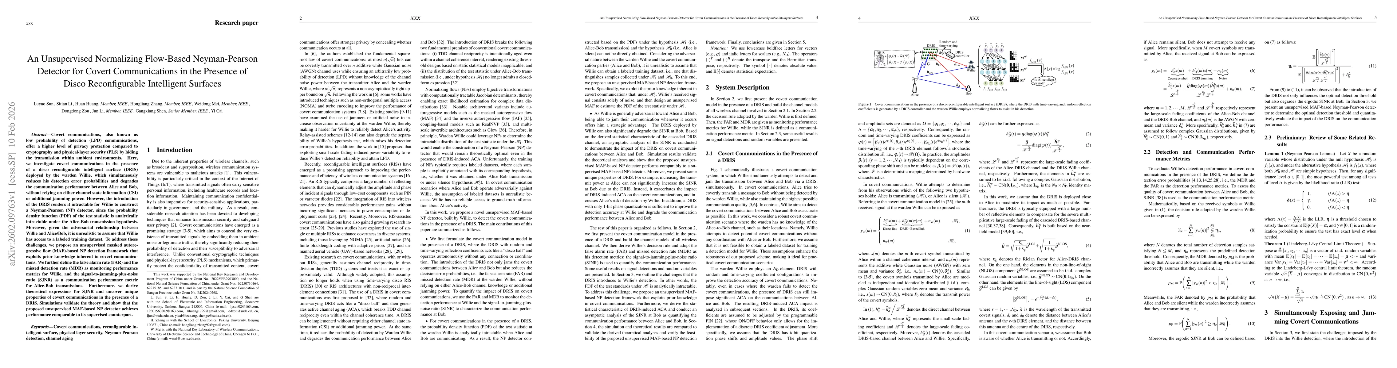 Thumbnail for An Unsupervised Normalizing Flow-Based Neyman-Pearson Detector for Covert Communications in the Presence of Disco Reconfigurable Intelligent Surfaces