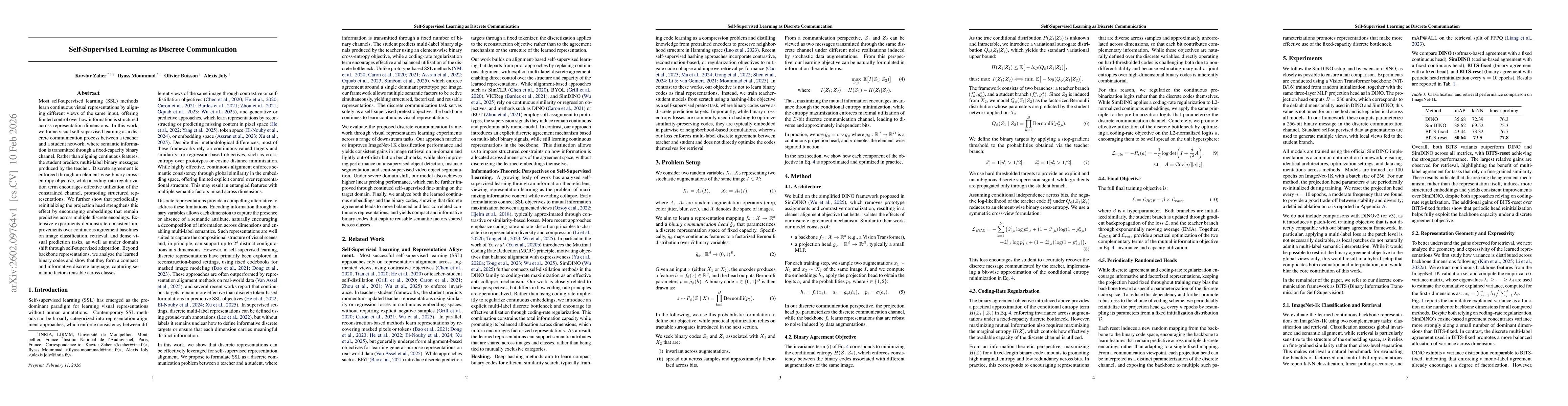 Thumbnail for Self-Supervised Learning as Discrete Communication