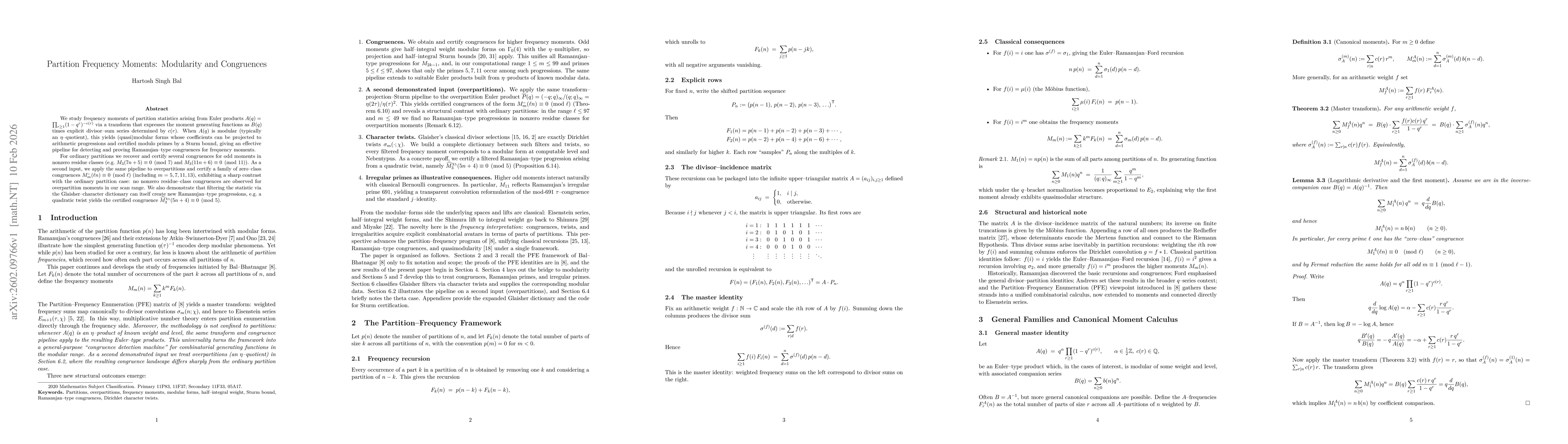 Thumbnail for Partition Frequency Moments: Modularity and Congruences