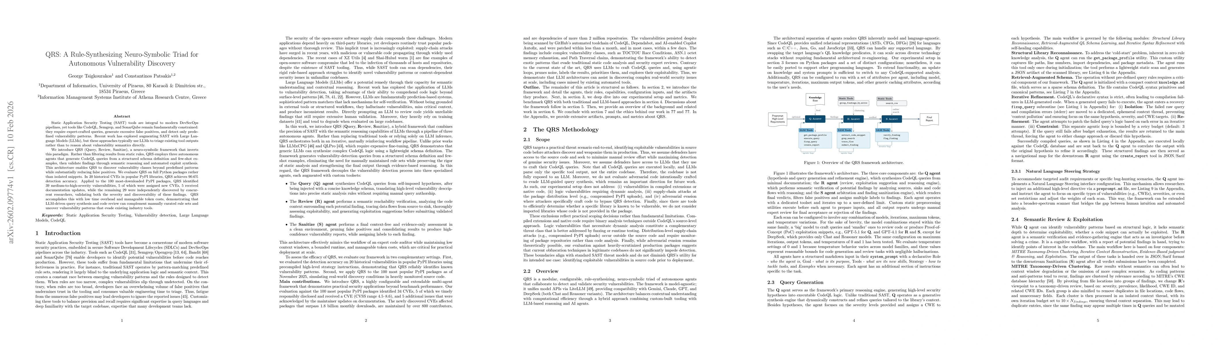 Thumbnail for QRS: A Rule-Synthesizing Neuro-Symbolic Triad for Autonomous Vulnerability Discovery