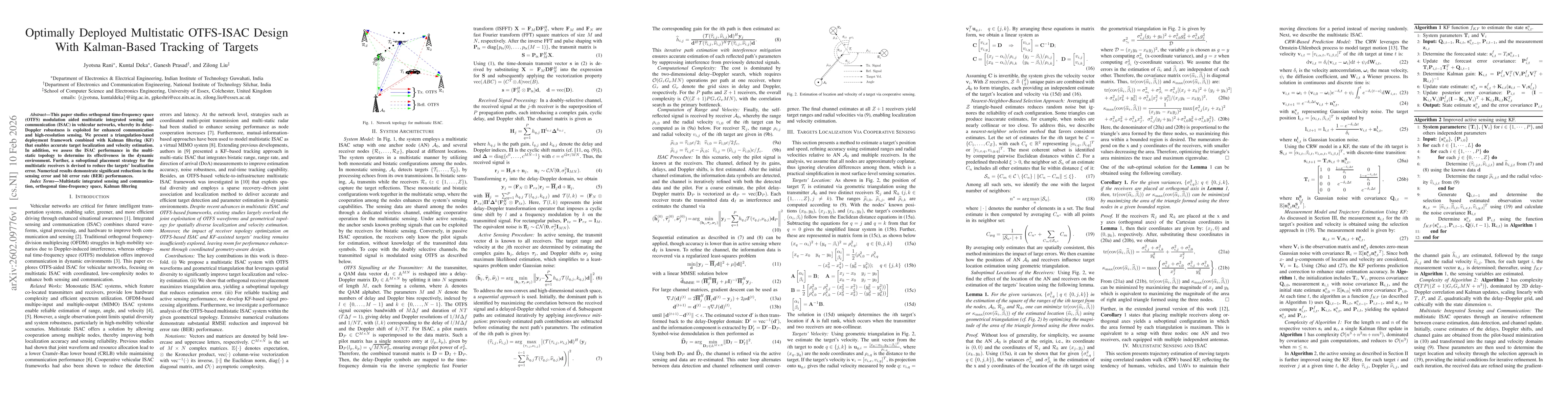 Thumbnail for Optimally Deployed Multistatic OTFS-ISAC Design With Kalman-Based Tracking of Targets