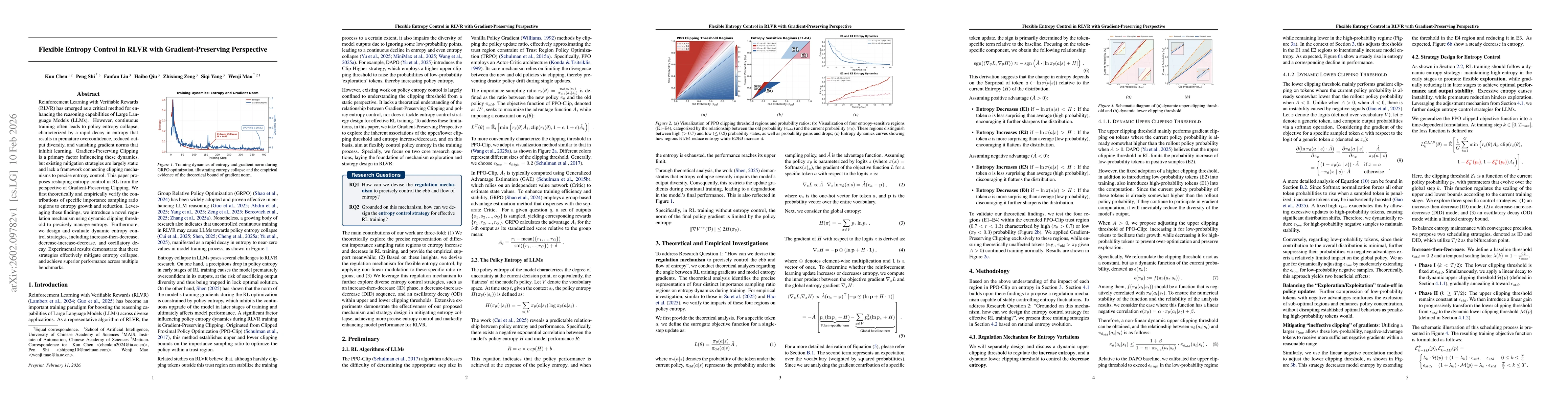 Thumbnail for Flexible Entropy Control in RLVR with Gradient-Preserving Perspective