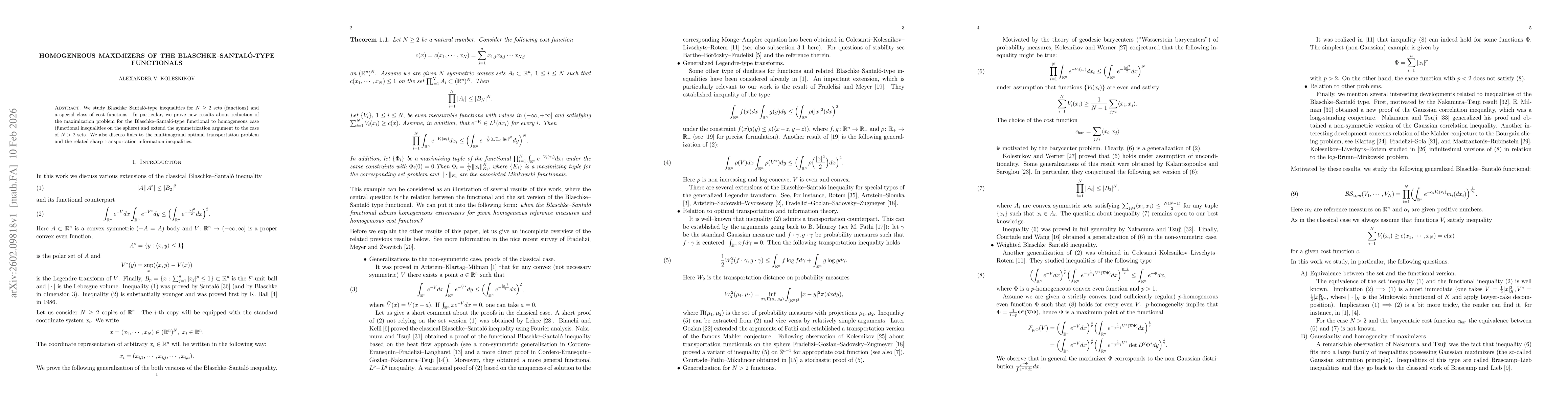Thumbnail for Homogeneous maximizers of the Blaschke--Santalo-type functionals