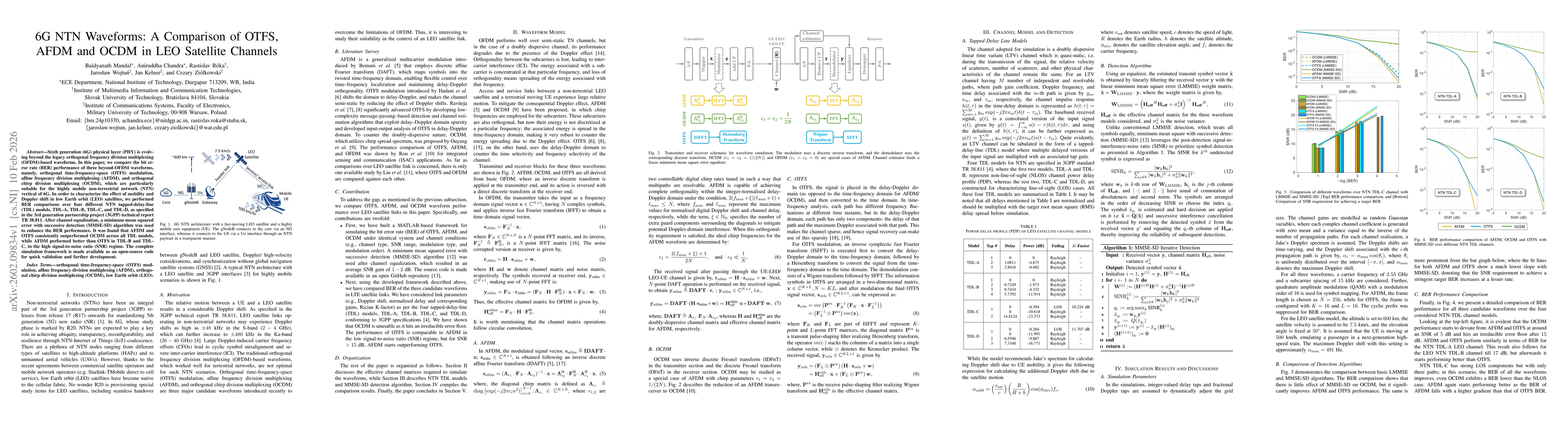 Thumbnail for 6G NTN Waveforms: A Comparison of OTFS, AFDM and OCDM in LEO Satellite Channels
