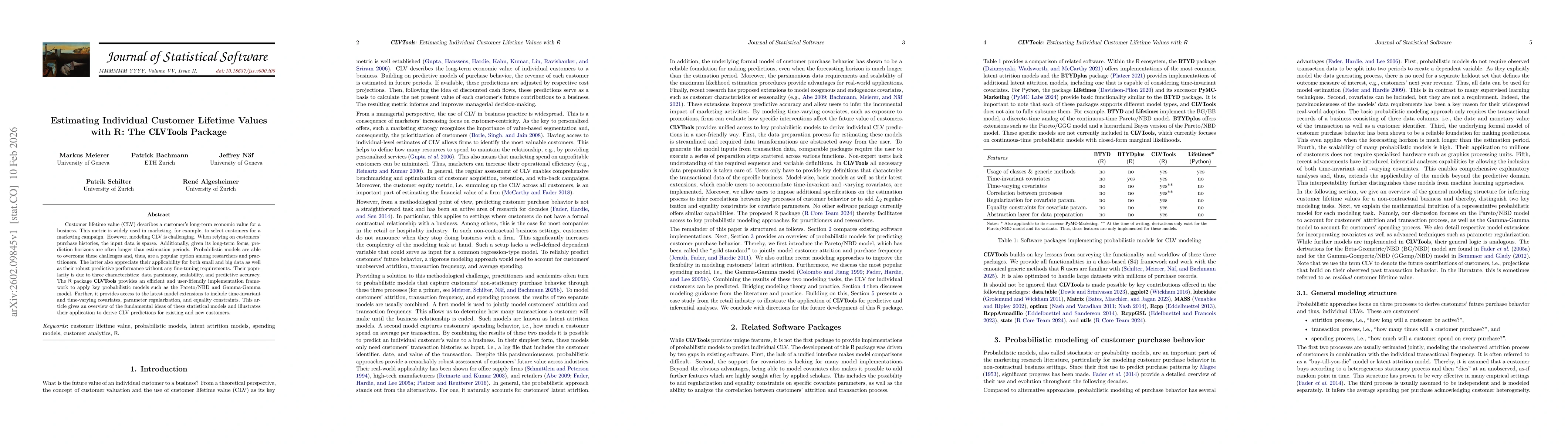 Thumbnail for Estimating Individual Customer Lifetime Values with R: The CLVTools Package