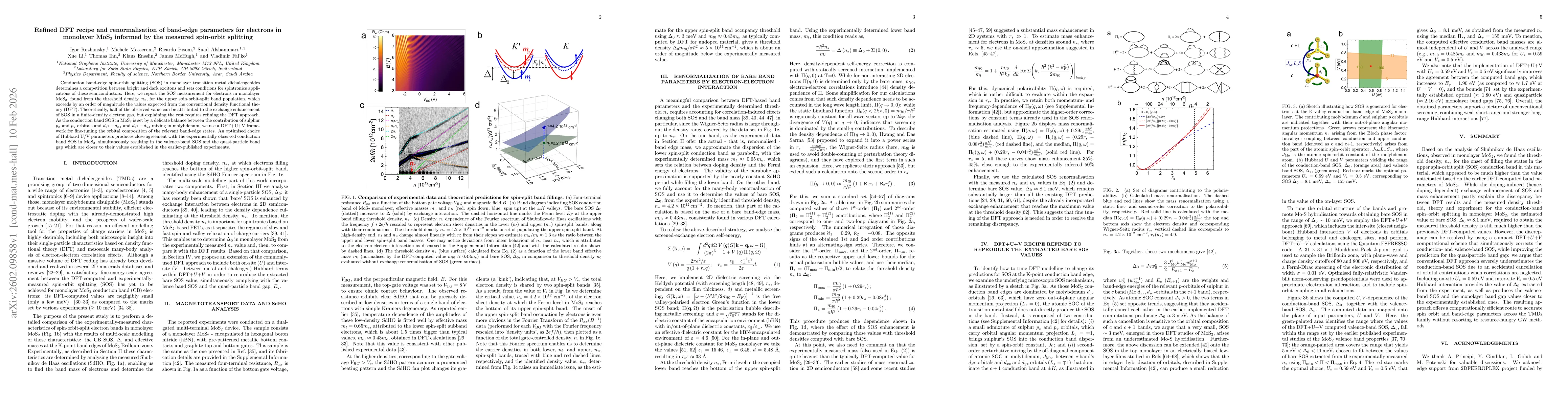 Thumbnail for Refined DFT recipe and renormalisation of band-edge parameters for electrons in monolayer MoS$_2$ informed by the measured spin-orbit splitting