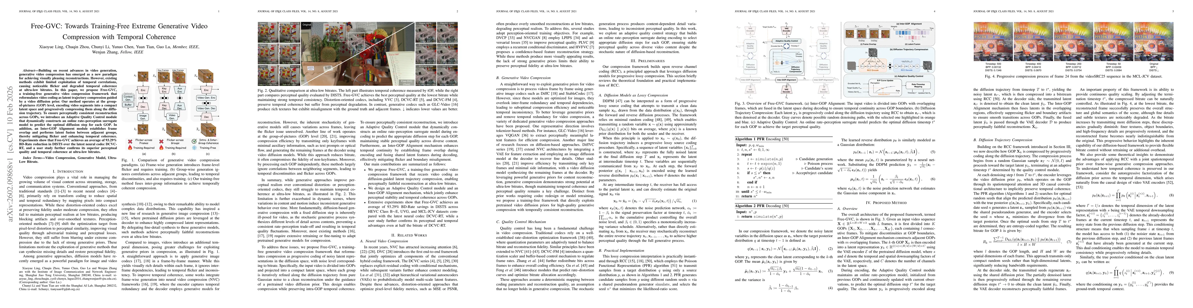 Thumbnail for Free-GVC: Towards Training-Free Extreme Generative Video Compression with Temporal Coherence