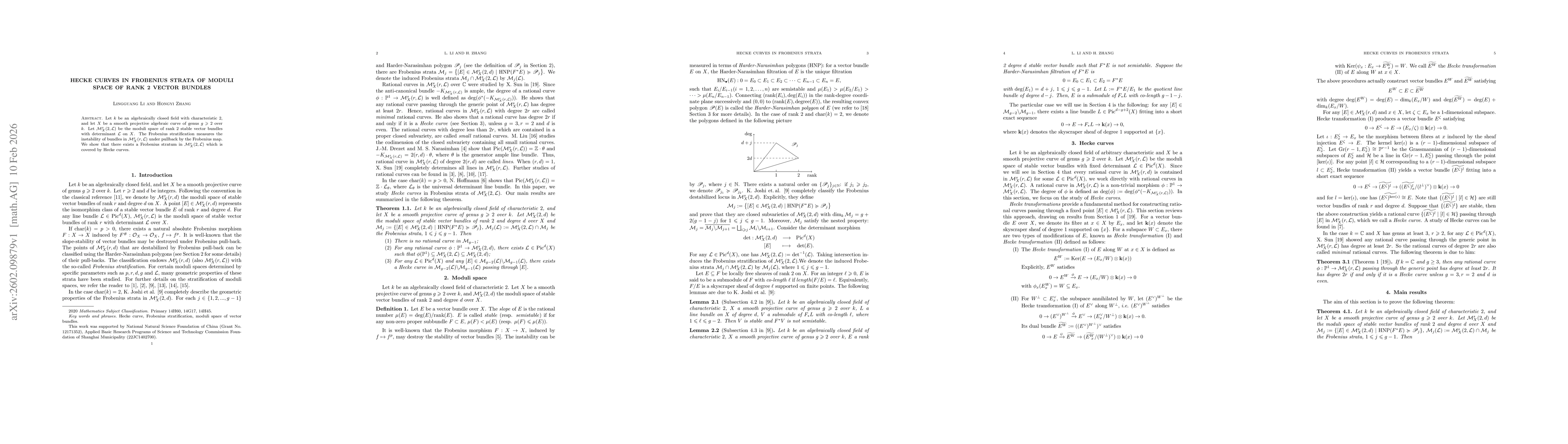Thumbnail for Hecke curves in Frobenius strata of moduli space of rank 2 vector bundles